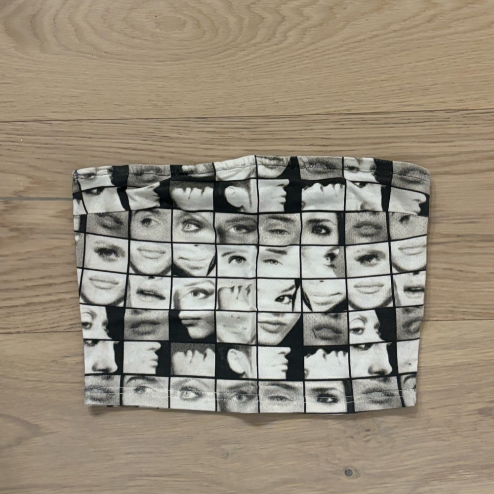 Edikted Monochrome Face Print Tank Top